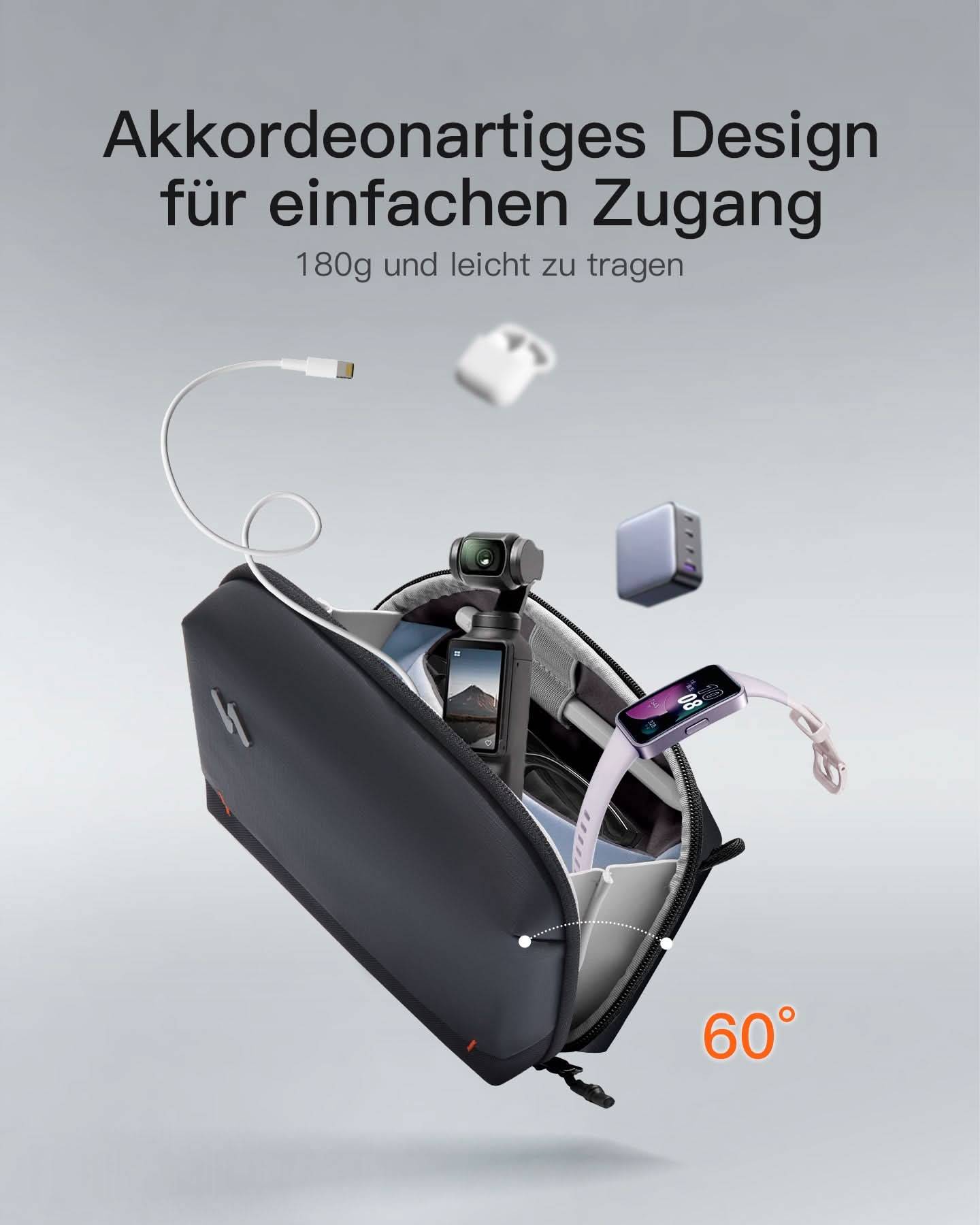 Inateck organizer tas ABM33 zwart 22,5 cm x 14 cm x 8,5 cm-4