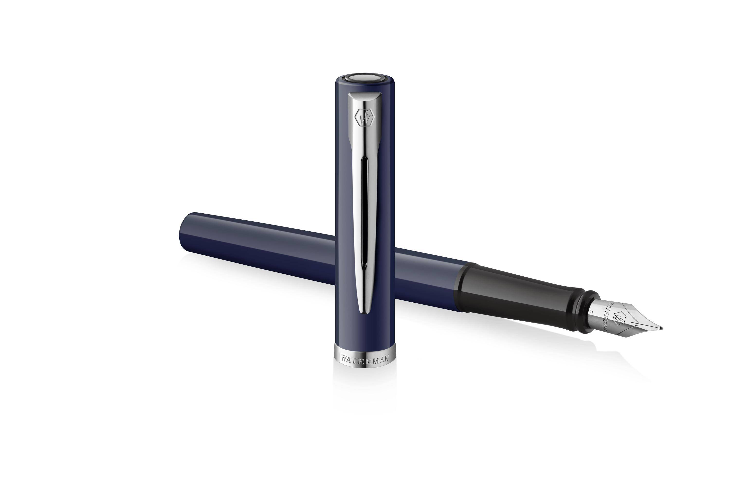 WATERMAN vulpen IMPRESSION blauwe lak CT F blauwe geschenkdoos-2