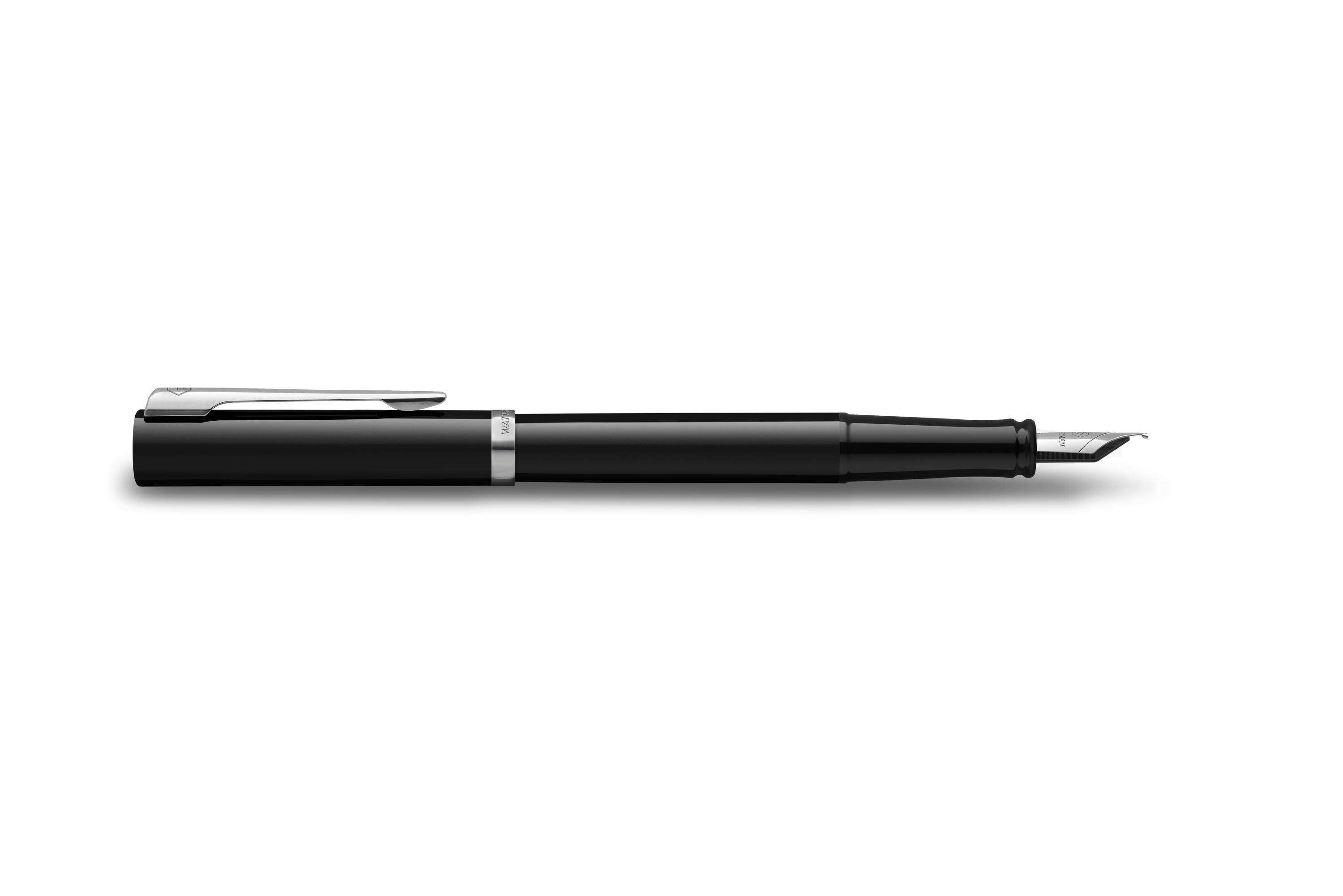 WATERMAN vulpen IMPRESSION zwarte lak CT M blauwe geschenkdoos-3
