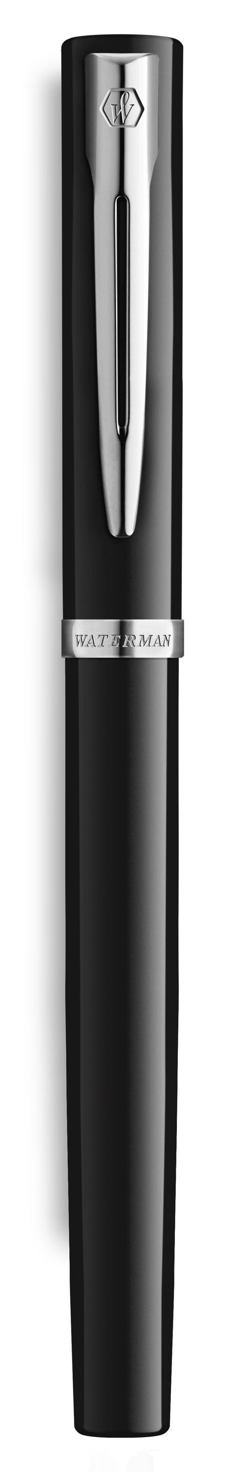 WATERMAN vulpen IMPRESSION zwarte lak CT M blauwe geschenkdoos-4