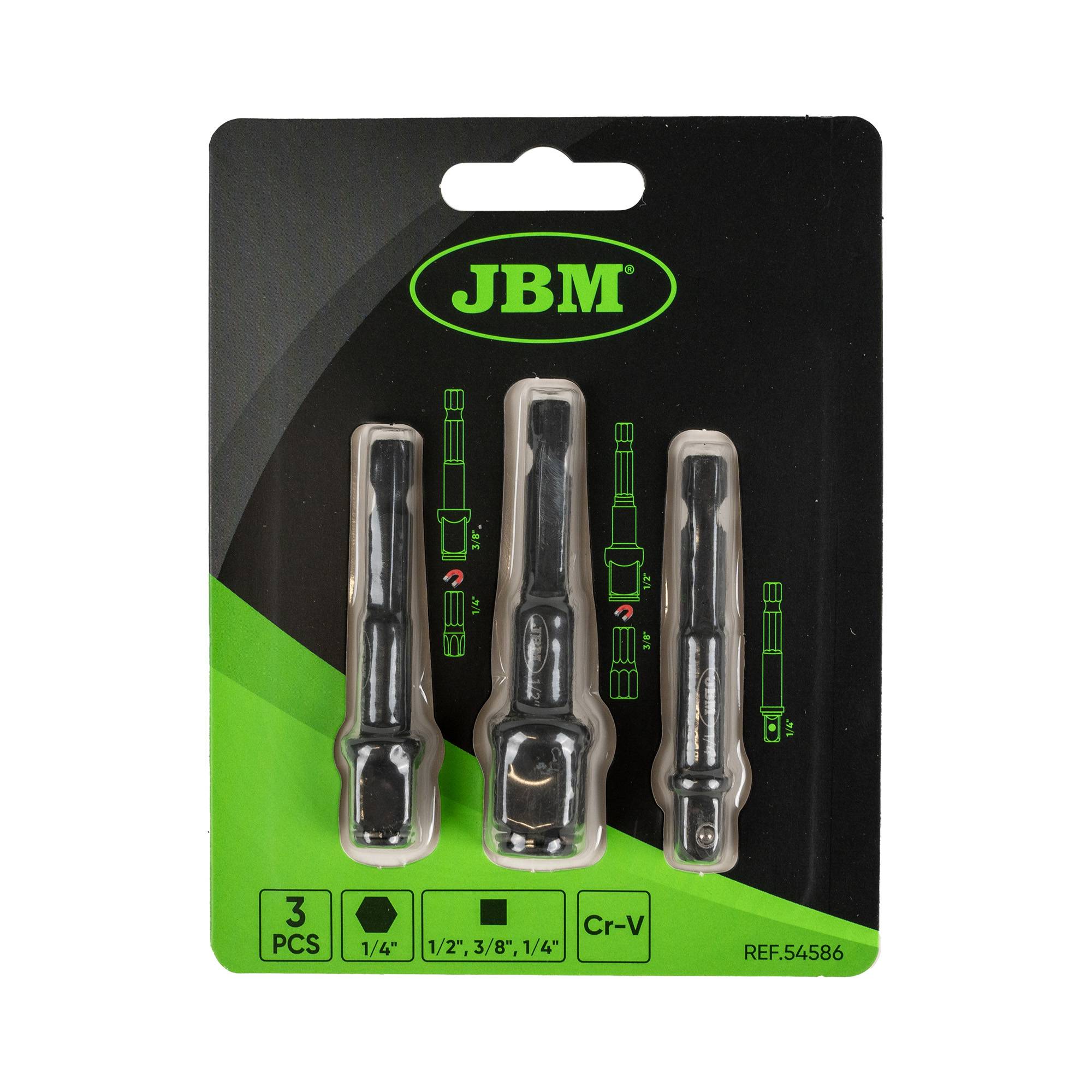 JBM Adapterset voor boormachine 1/4", 3/8", 1/2"-1