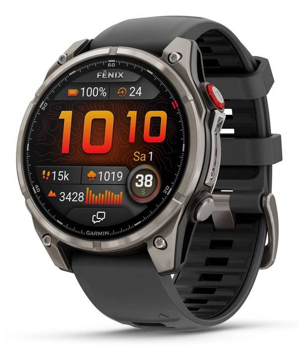 Garmin fēnix 8 Pro 3,56 cm (1.4") AMOLED 47 mm Digitaal 454 x 454 Pixels Touchscreen Grafiet, Tit...