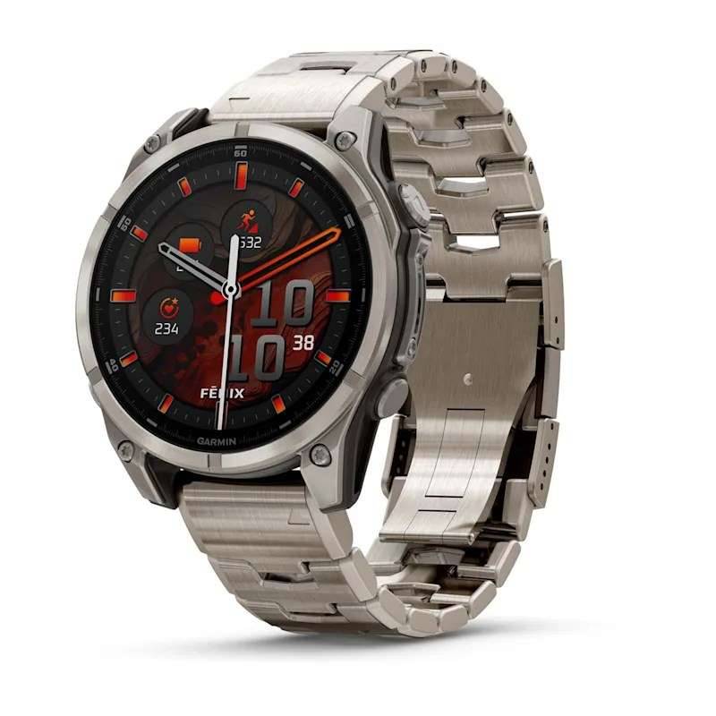 Garmin Fenix 8 3,56 cm (1.4") AMOLED 47 mm Digitaal 454 x 454 Pixels Touchscreen Titanium Wifi GPS-0