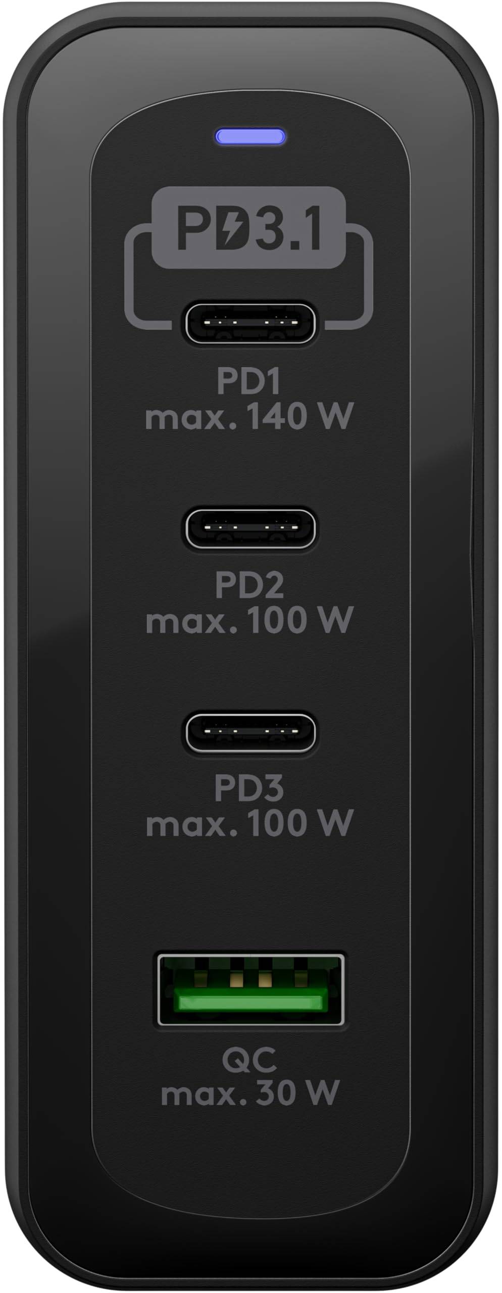 Goobay thuislader met 3x USB-C PD en 1x USB-A QC | GaN | 240W | zwart-2