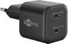 Goobay nano USB lader | 2x USB-C PD | GaN | 35W | zwart