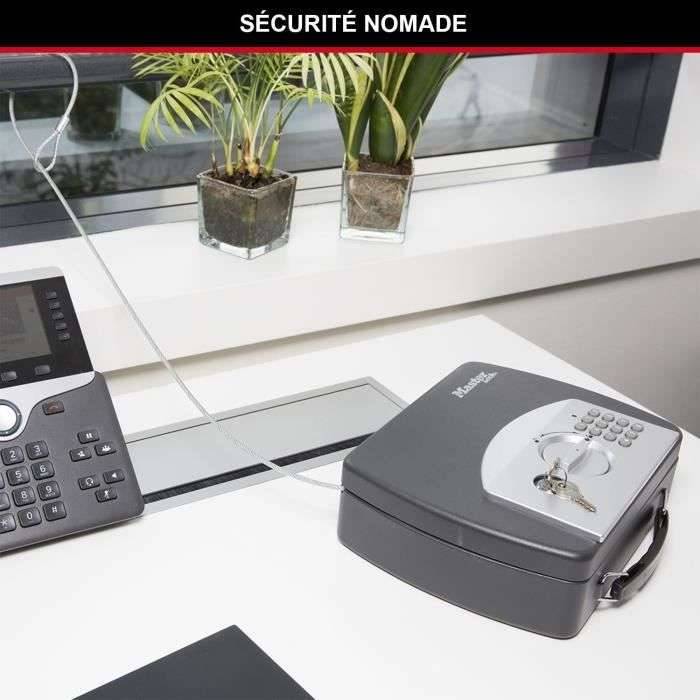 MASTER LOCK Draagbare veiligheidskoffer voor reizen met kabel - elektronische combinatie + sleutel-1