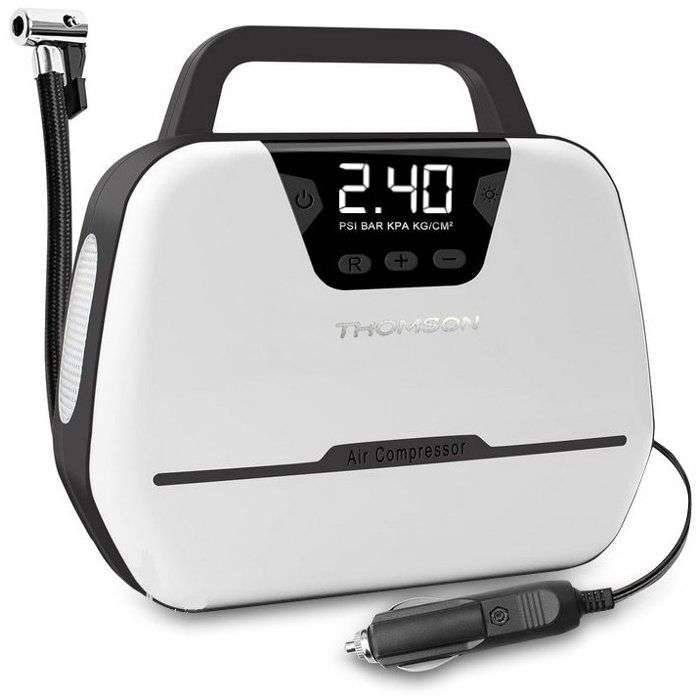 Luchtcompressor - THOMSON - 12V - LCD digitaal display - Geïntegreerde werklamp - Maximale druk 150 PSA-0