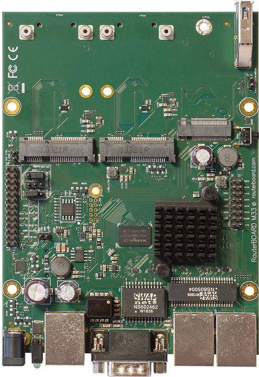 Mikrotik RBM33G Router met Ingebouwde Ethernetpoort - Zwart/Groen/Grijs - Model RBM33G-0