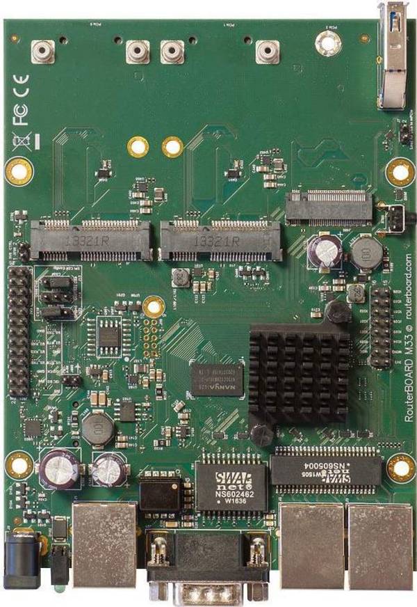 Mikrotik RBM33G Router met Ingebouwde Ethernetpoort - Zwart/Groen/Grijs - Model RBM33G