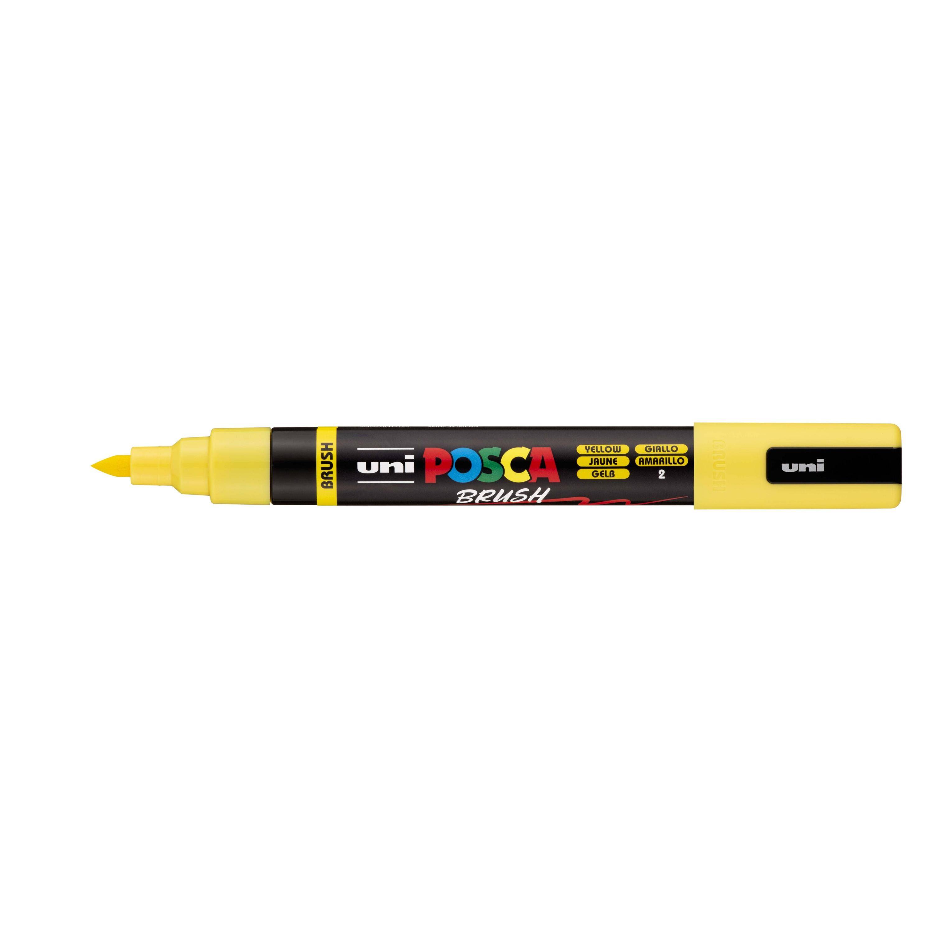 Posca 4548351173111 Posca - Paintmarker uni pc-5br brushpunt m geel | 6 stuks-0