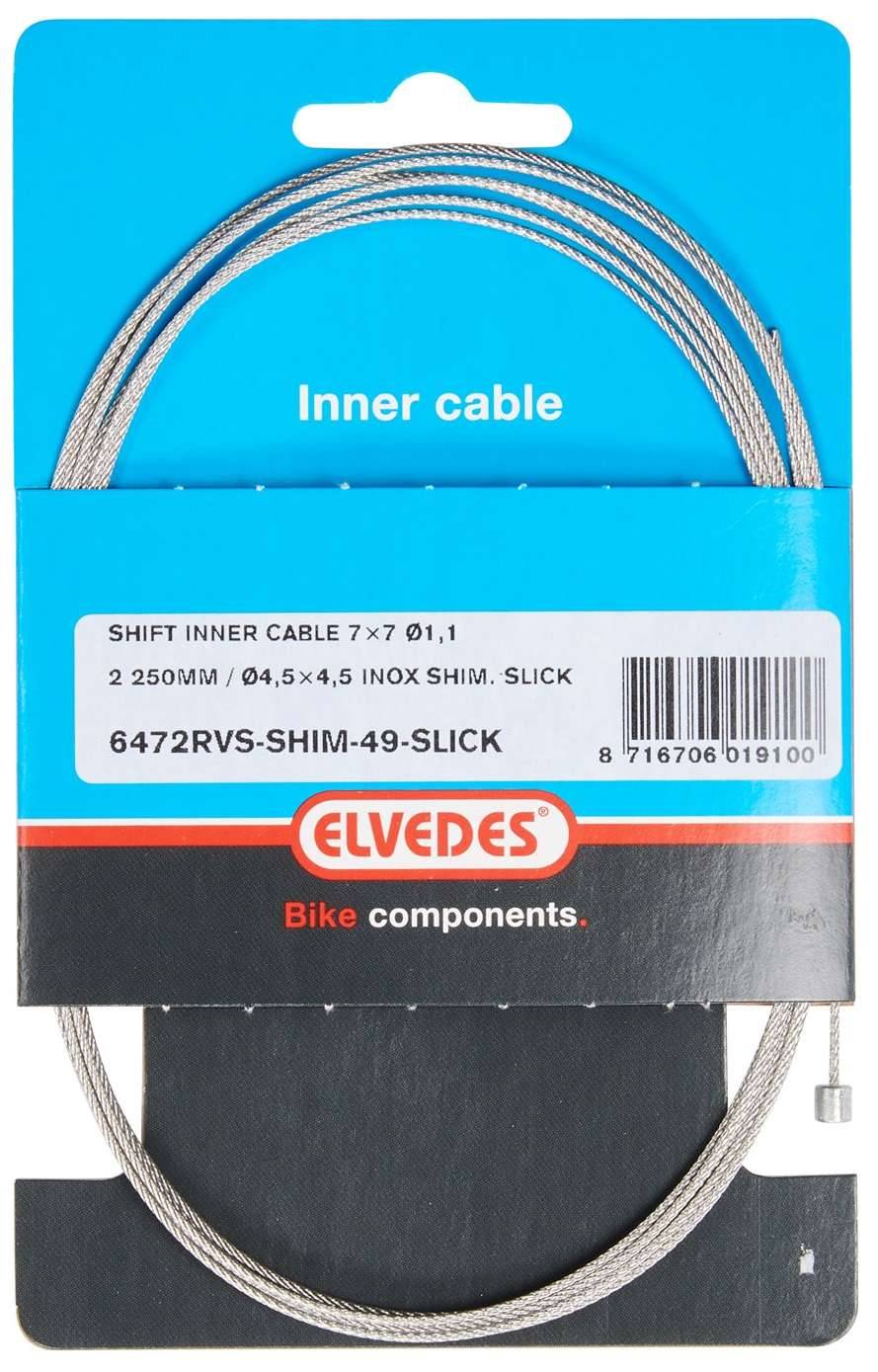 Schakel binnenkabel Elvedes 2250 mm 7 ×7 draads RVS ø1,1mm met N-nippel ø4.5 × 4.5mm - Zilver-0