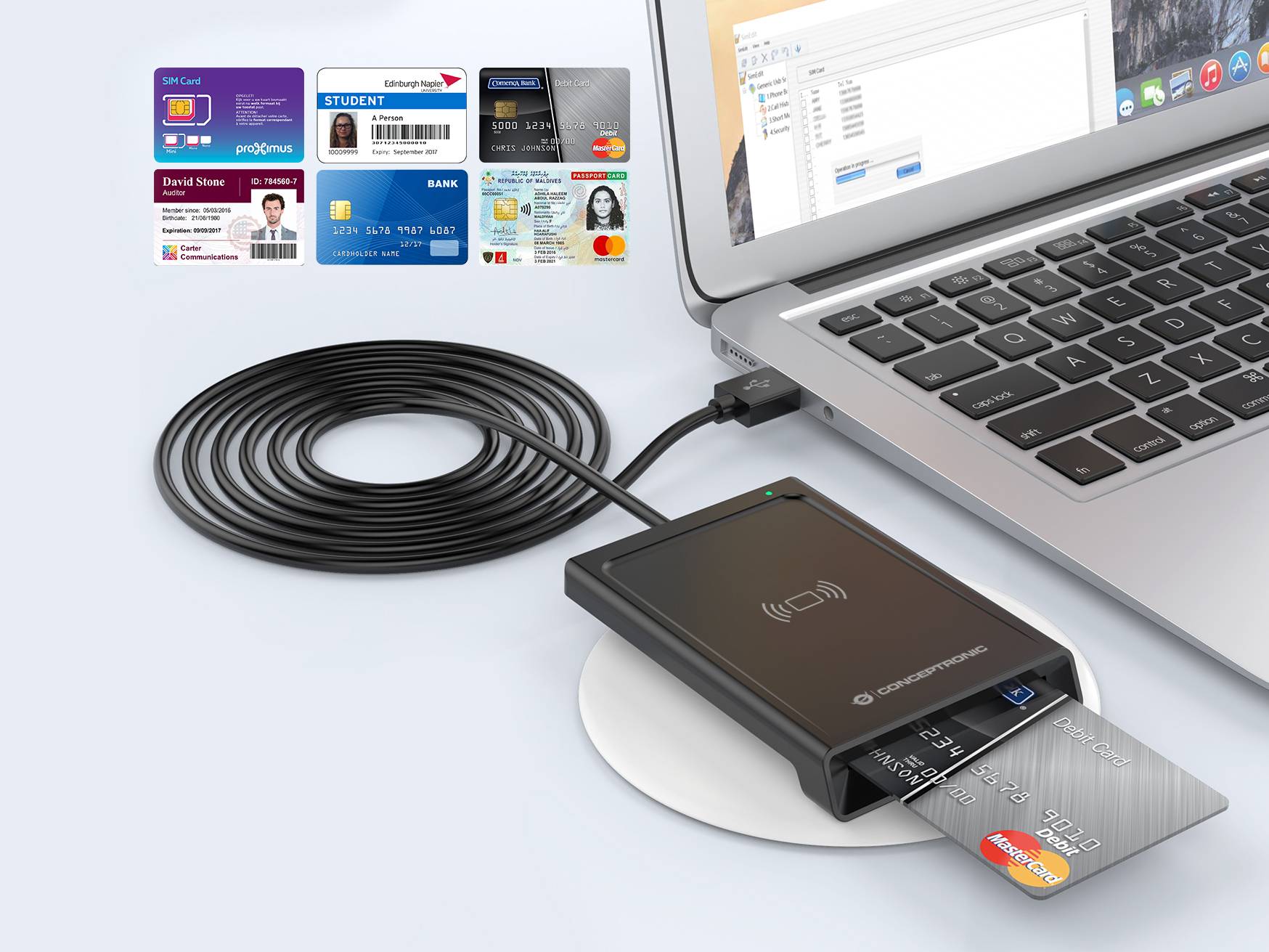 Conceptronic BIAN11B Smartcardlezer, interne USB-poort (USB 2.0), zwart-1
