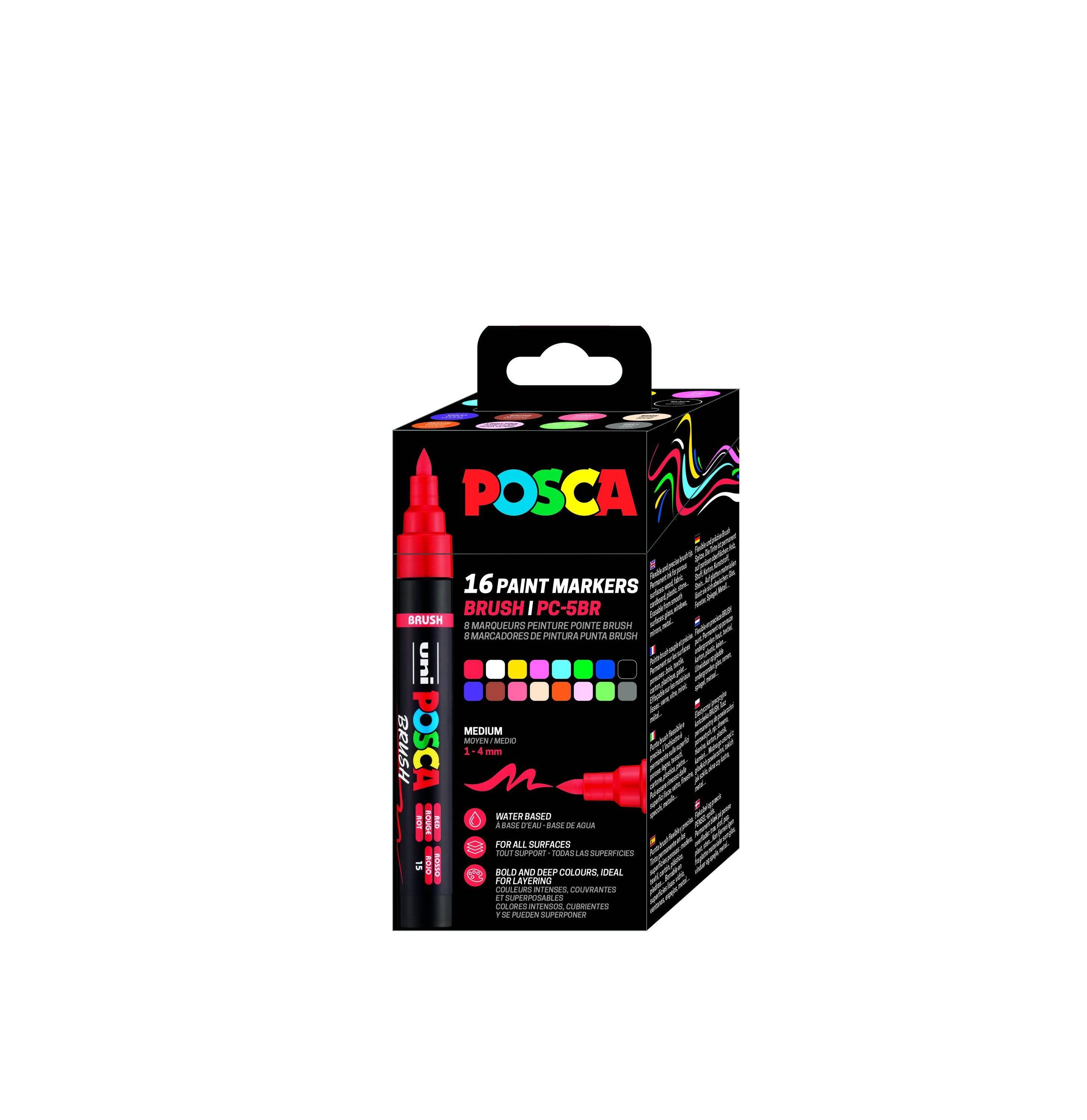 Posca 3701614902212 Posca - Paintmarker uni pc-5br brushpunt m ass 16st-0