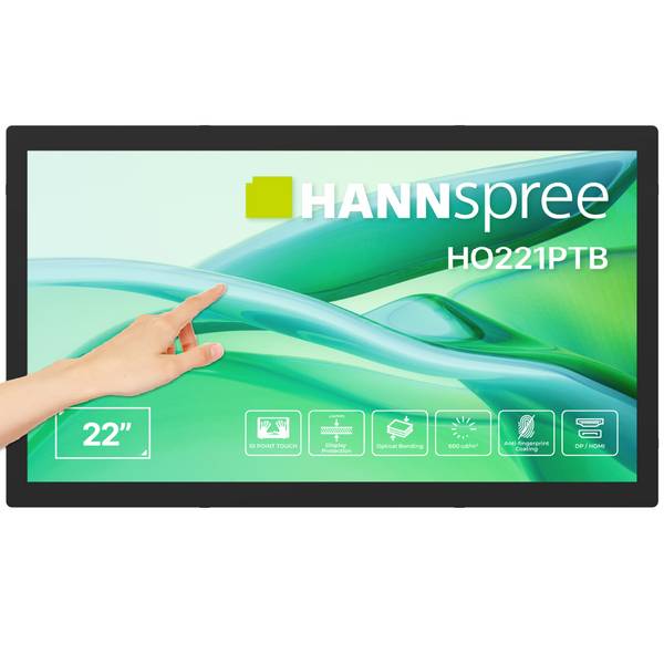 Hannspree HO221PTB Digital Signage Flatscreen, 54,5 cm (21,4 inch), LCD, 600 cd/m² Full HD, zwart, touchscreen