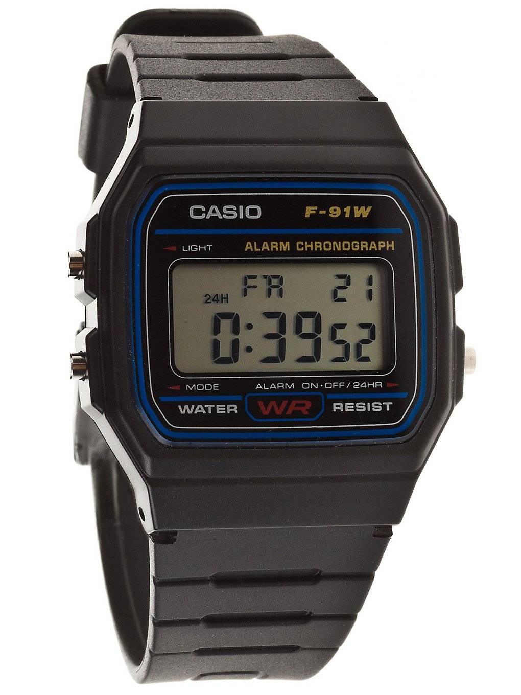 Casio F-91W Unisex Digitale Horloge Zwart F-91W-1YEG-0