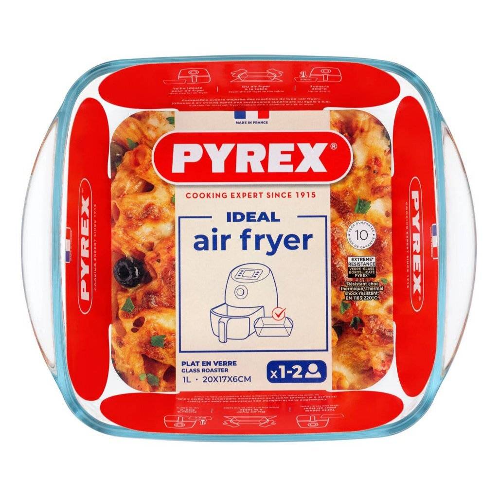 Pyrex Airfryer Schaal - 1450141 - Vierkant - Borosilicaatglas - 20 x 17 cm-0