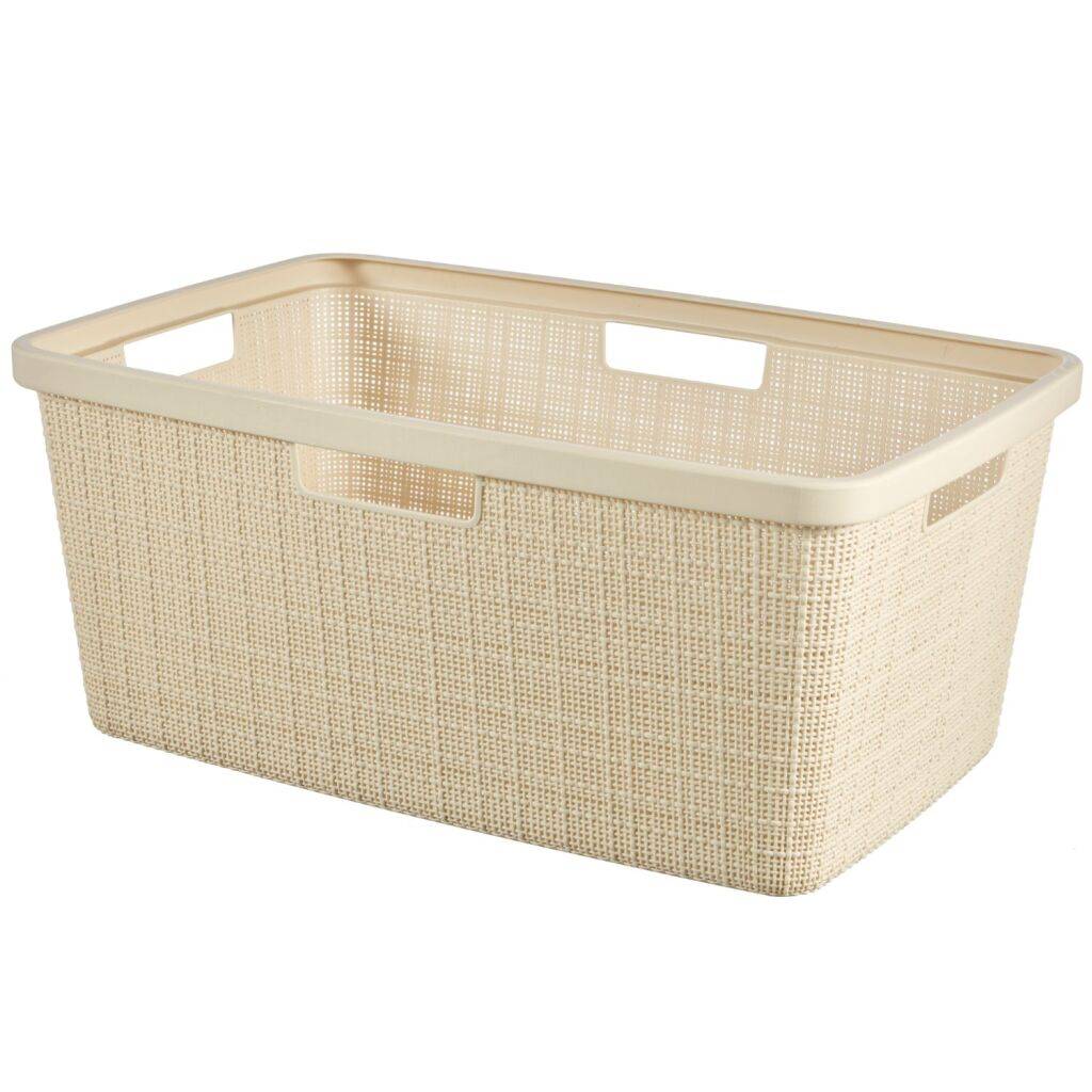 Curver Wasmand Jute-Look 46 L Crème-0