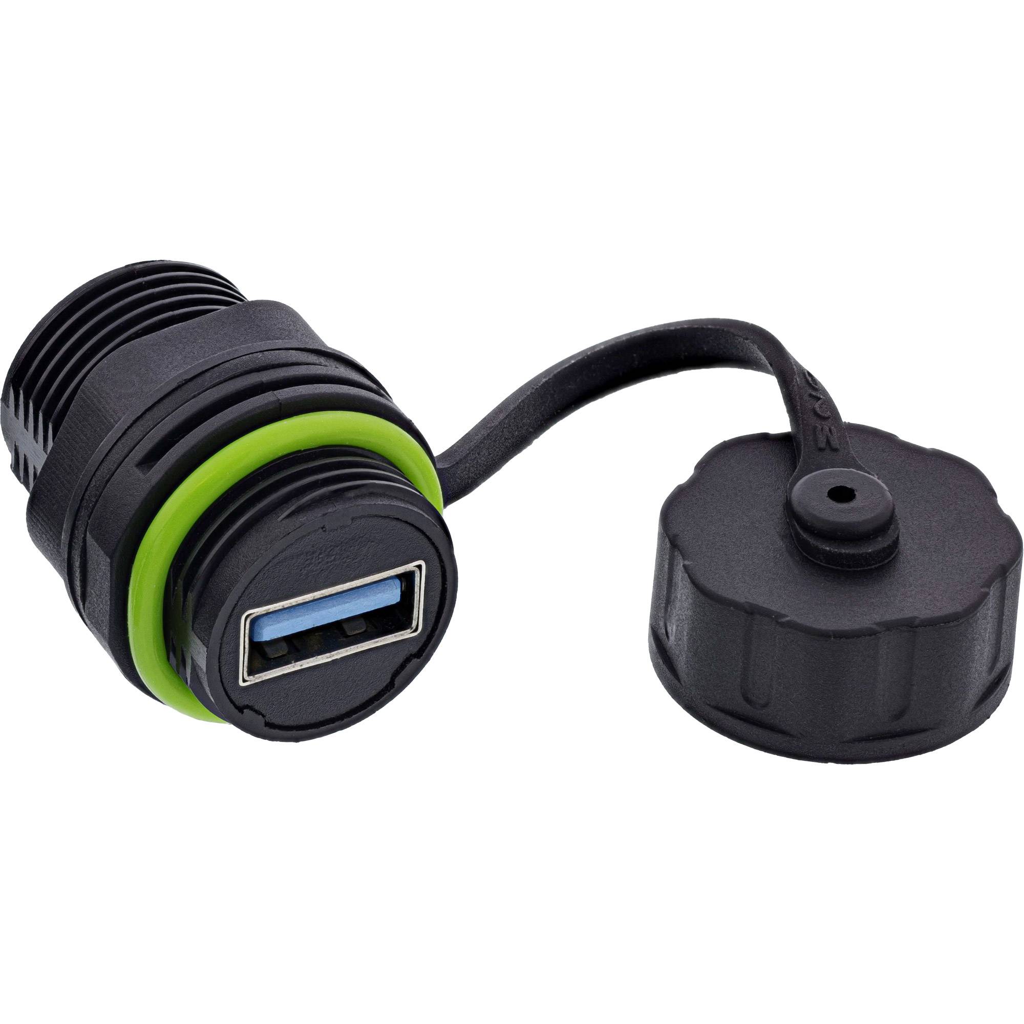 InLine® USB-A koppelaar, mini, IP68, afgeschermd, 2x USB-A-aansluiting-0