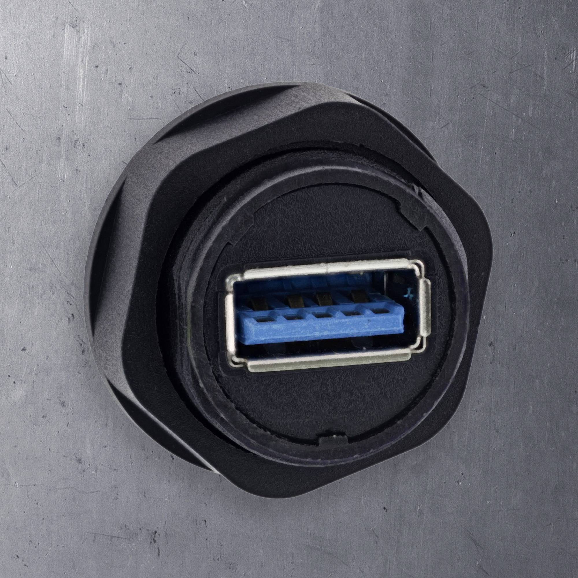 InLine® USB-A koppelaar, kort, IP68, 2x USB-A-aansluiting, afgeschermd-1