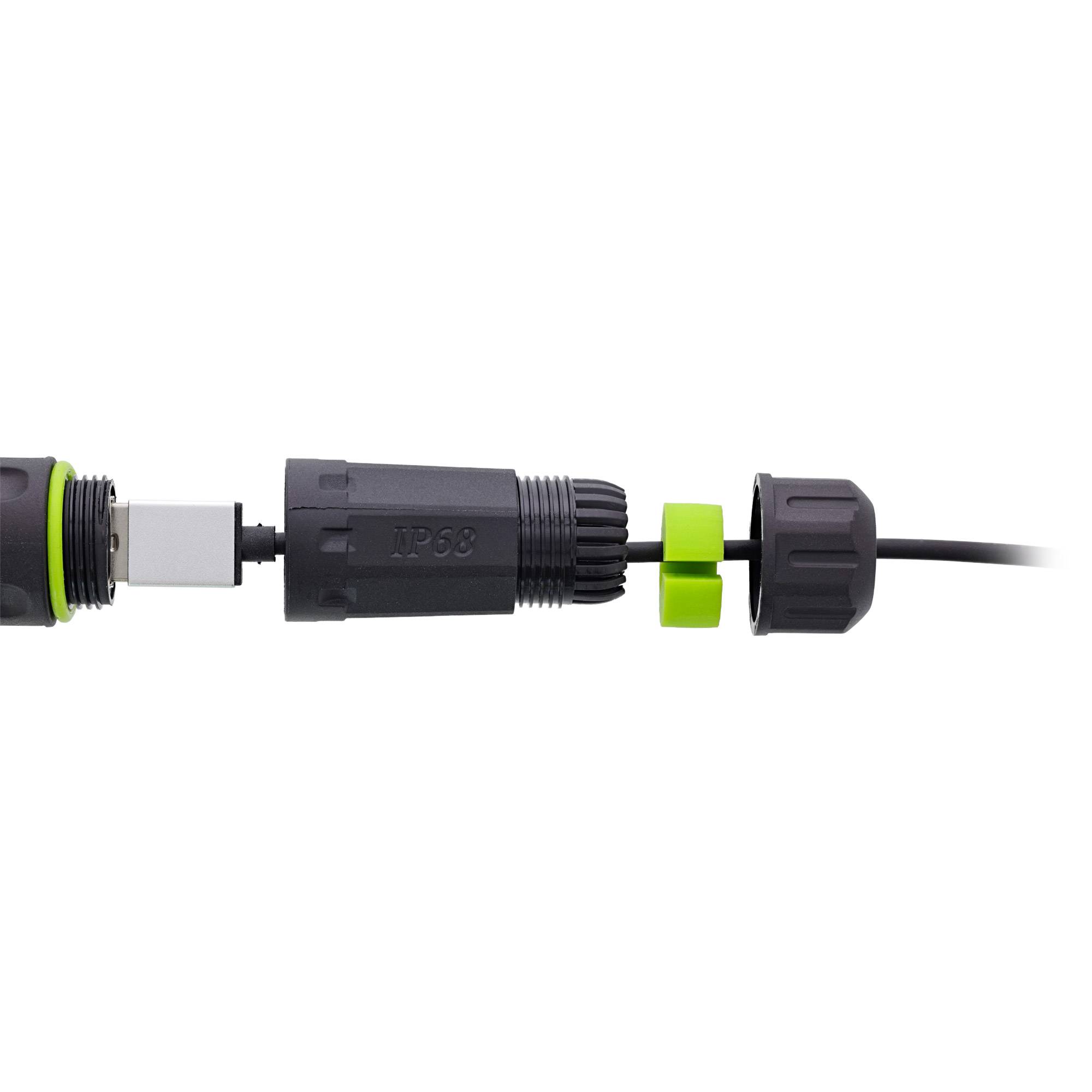 InLine® USB-A koppelaar, kort, IP68, 2x USB-A-aansluiting, afgeschermd-4