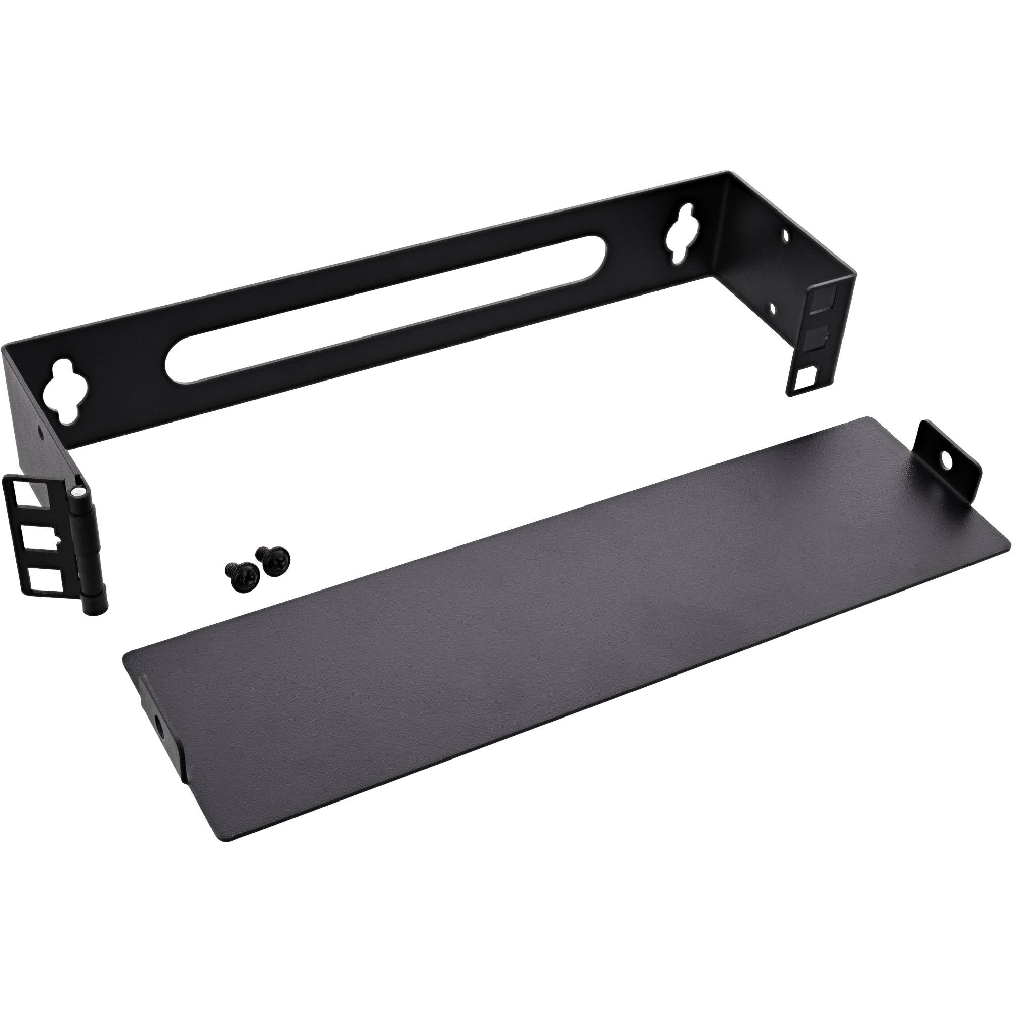 Muurbeugel voor 10 inch componenten | 7,6 cm diep | max. 10 kg | 1U | zwart-3