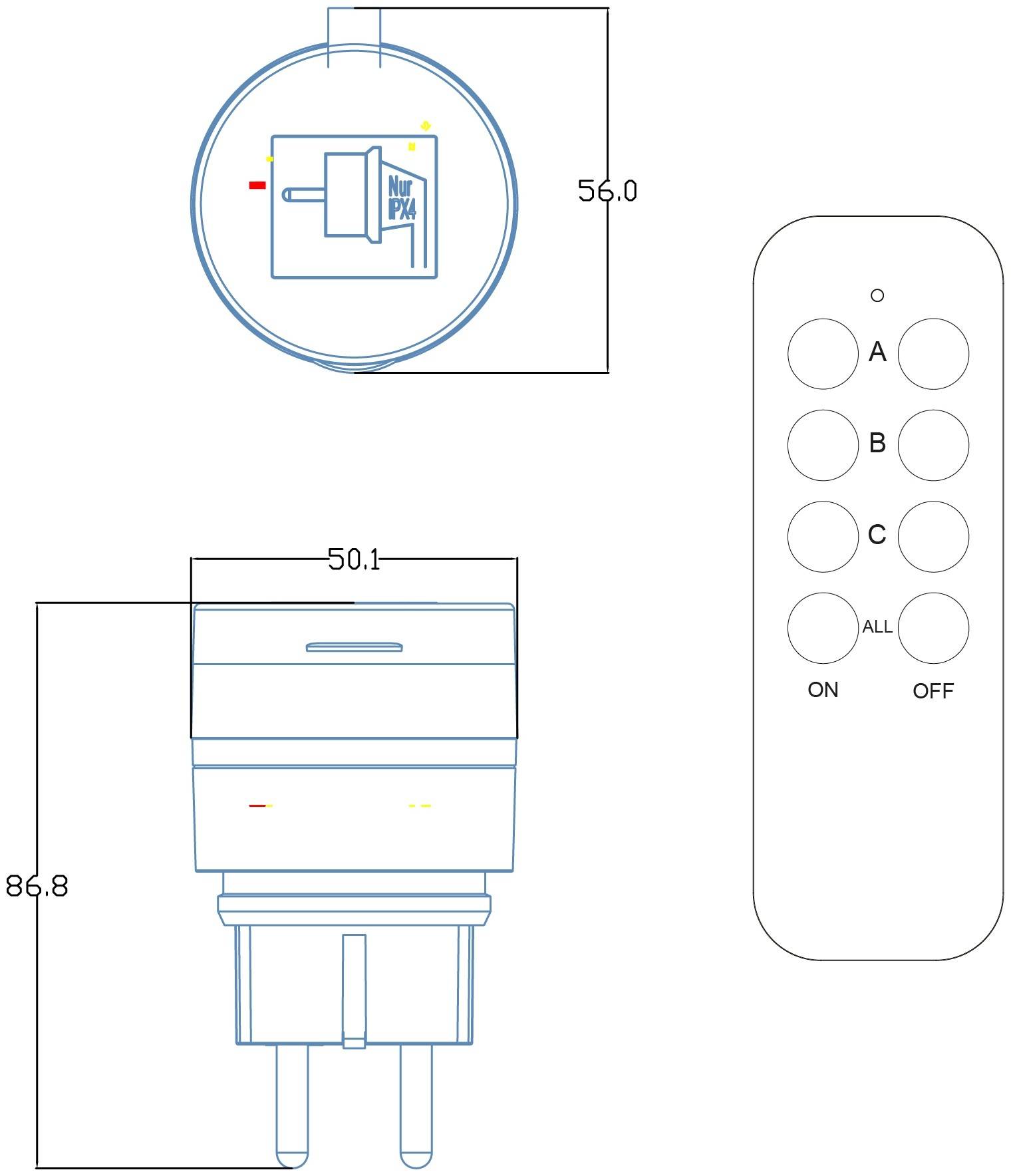 Entac Afstandsbedienbaar Buitenstopcontact 2-pack Zwart IP44-2