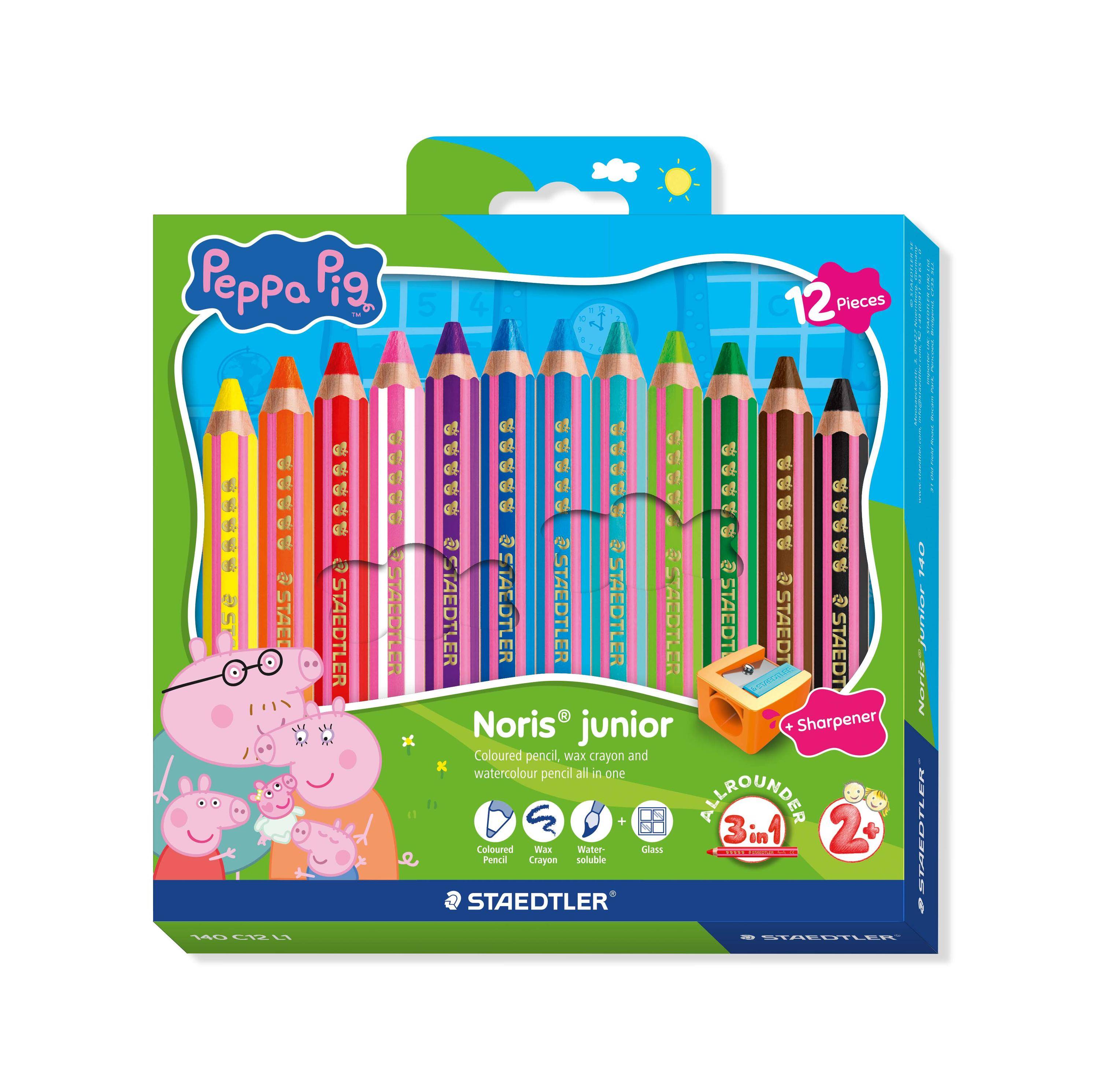 STAEDTLER NJ Peppa Pig kleurpotloden, 12 stuks, 100% PEFC-0