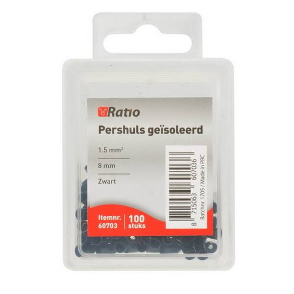 Huls 1.5Mm2 8Mm Zwart 100ST
