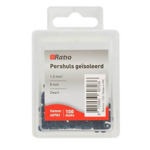 Huls 1.5Mm2 8Mm Zwart 100ST-0