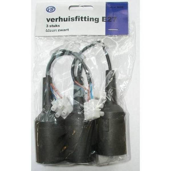 Verhuisfittingen zwart E27 max 40w 3ST
