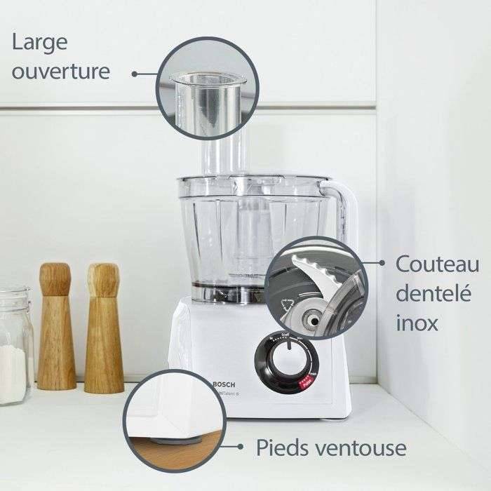 Multifunctionele keukenmachine - BOSCH - B1EMC812S8 - 1250 W - 3,9 L - Variabele snelheid + Turbo - Wit / Roestvrij s...-1