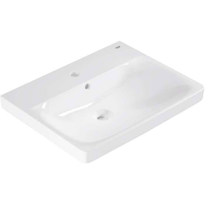 Wandgemonteerde wastafel - Keramiek - Rechthoekig - GROHE Euro Ceramic - 60 cm x 21 cm - Wit-0