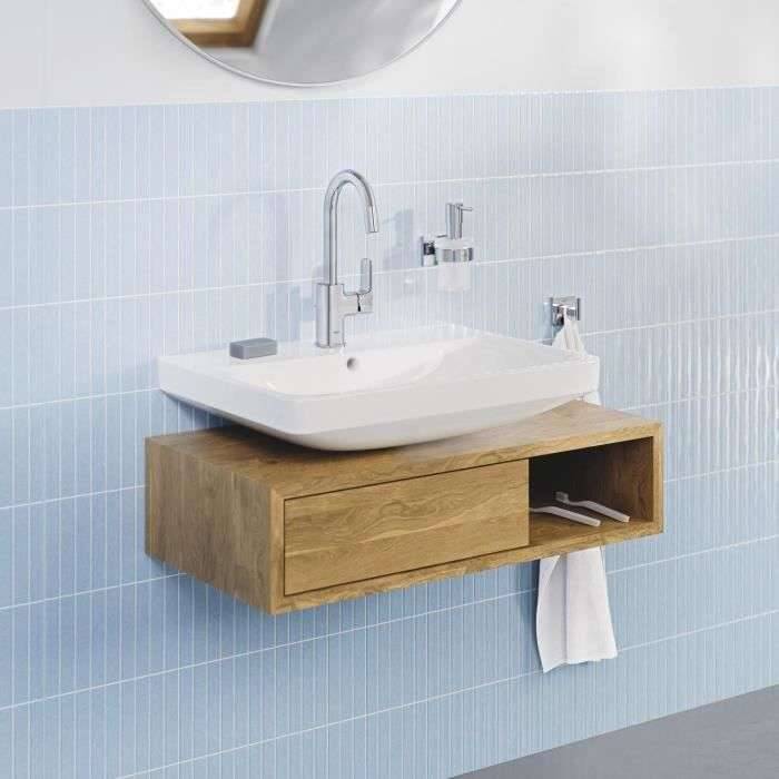 Wandgemonteerde wastafel - Keramiek - Rechthoekig - GROHE Euro Ceramic - 60 cm x 21 cm - Wit-1