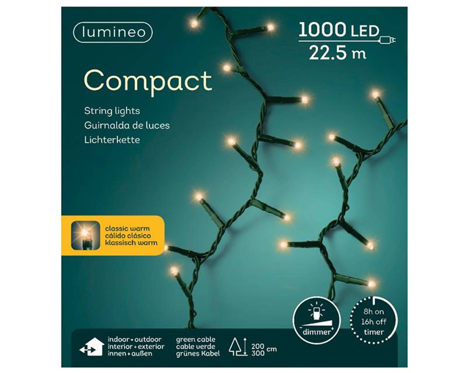 Lumineo led-verlichting basic lights buiten en binnen 1000 lamp warm wit 22.5m 87185339611028718533961102-0