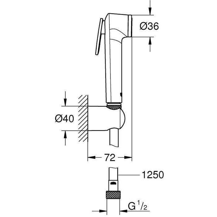 GROHE - 1-straals doucheset met muurbeugel-1