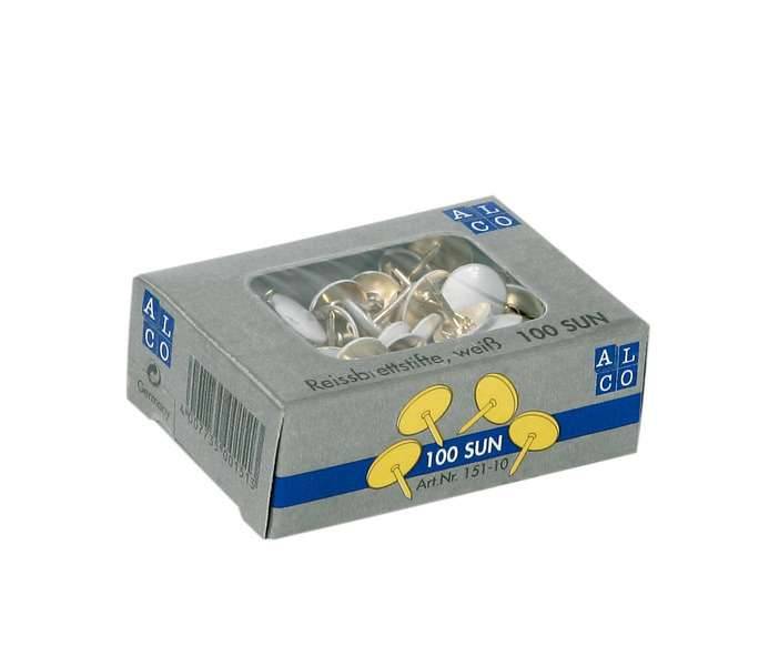 Alco AL-151-10 Punaises Sun 9,5mm Messing Doos A 100 Stuks Wit-1