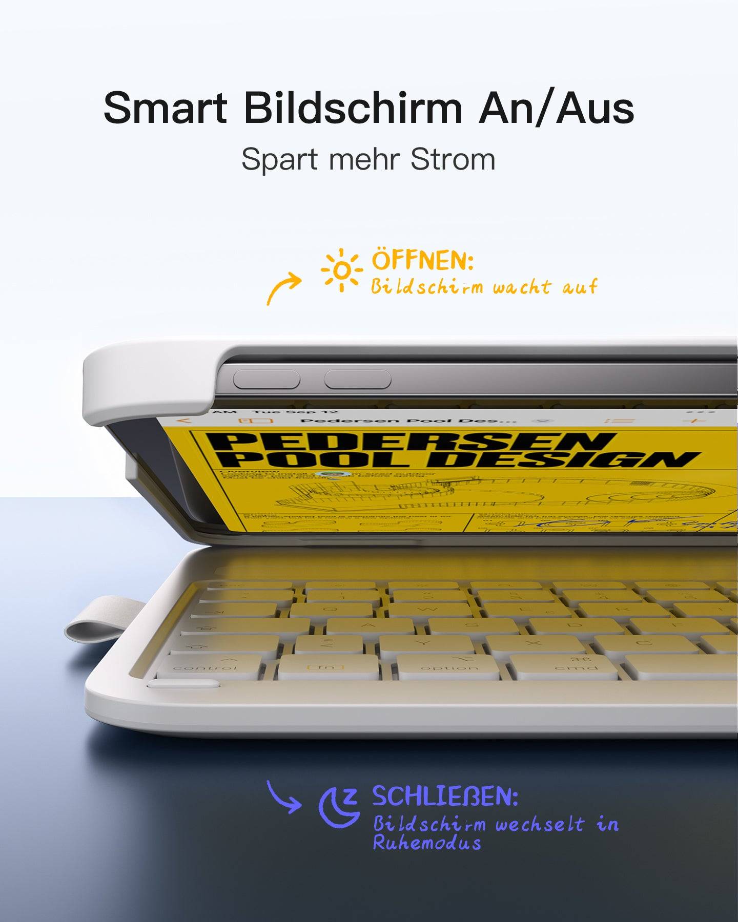 inateck toetsenbord voor iPad 13" QWERTZ wit-0