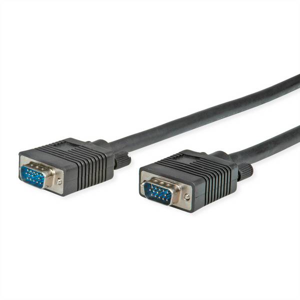 Secomp S3605 VGA-kabel VGA Aansluitkabel VGA-stekker 15-polig, VGA-stekker 15-polig 10.00 m Zwart Afgeschermd