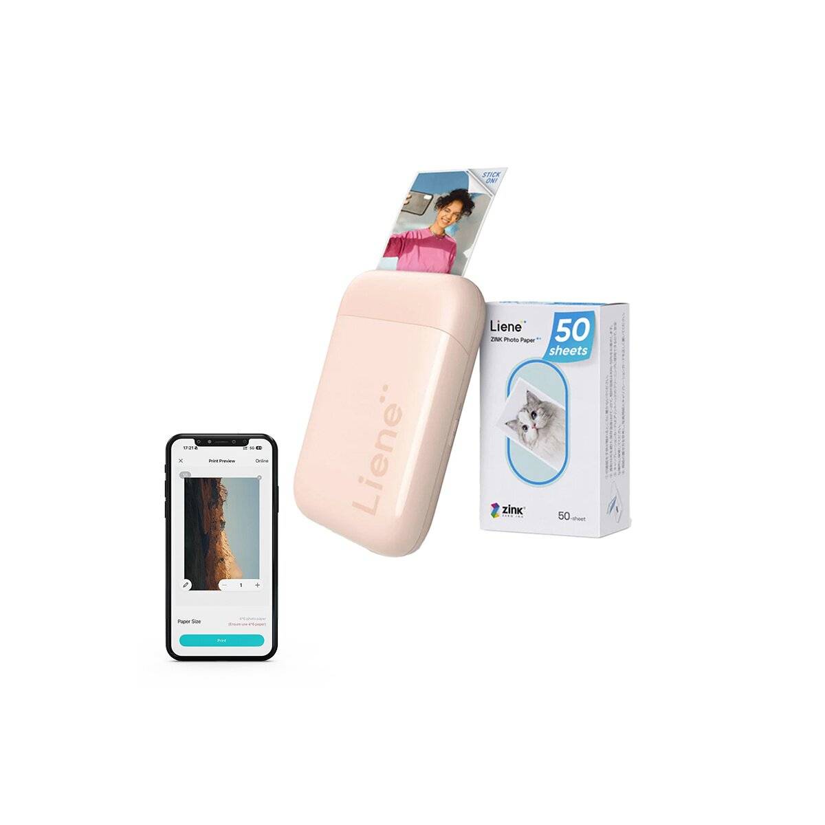Liene - KW001-65023 - Liene Pearl 2x3" draagbare Fotodrucker (roze)-0