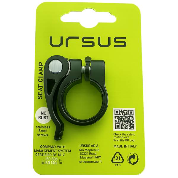 Zadelpenklem met snelspanner Ursus ø38.1 mm aluminium - zwart-0