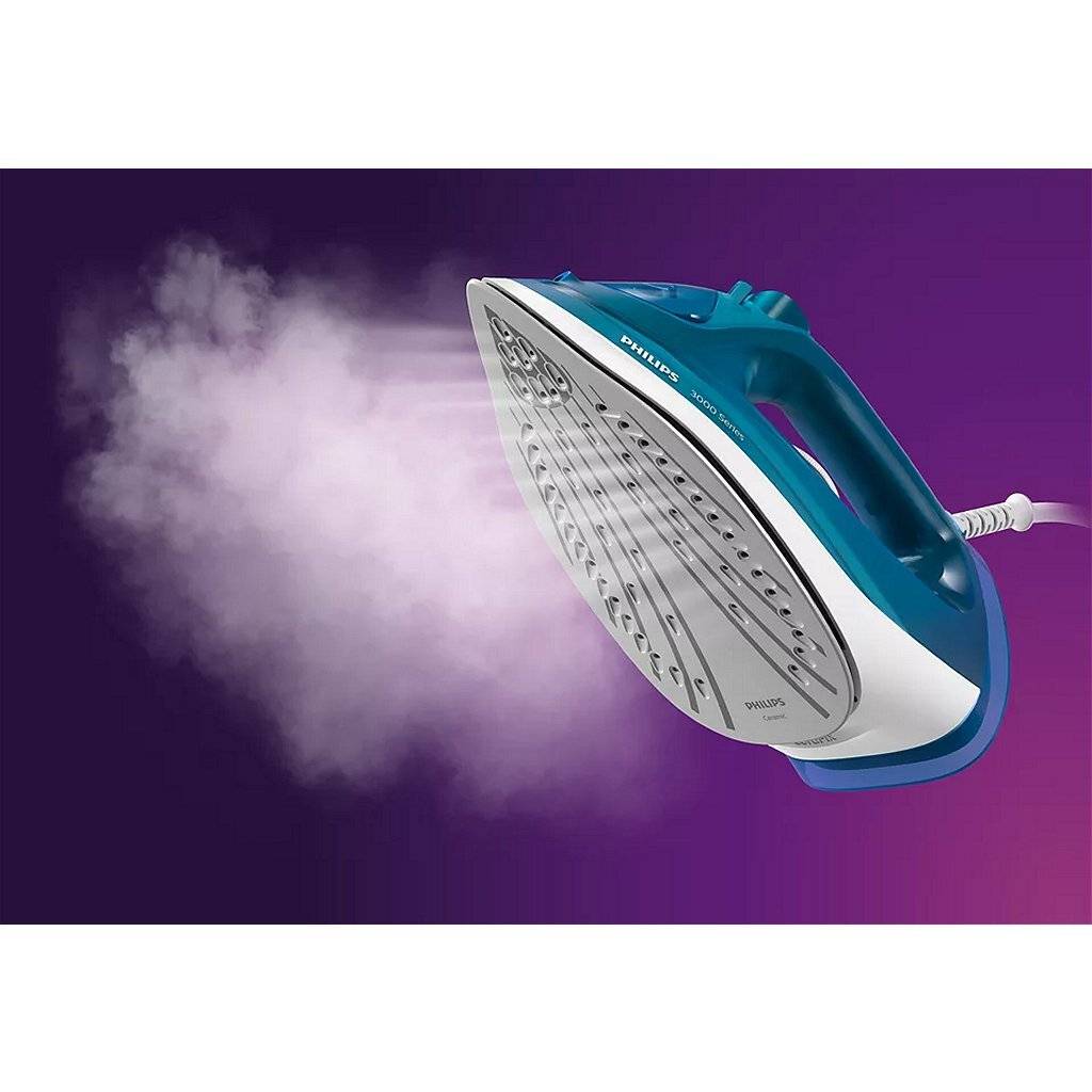 Philips DST3040/70 Stoomstrijkijzer 3000 Serie Blauw/Wit-1