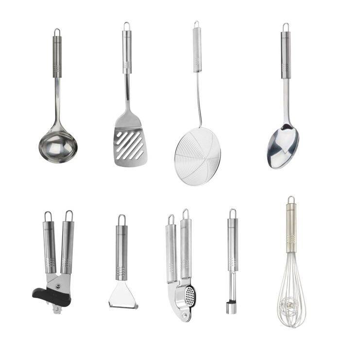 FACKELMANN 9-delig Keukenhulpmiddelen Set - Oval - RVS 9-piece-0
