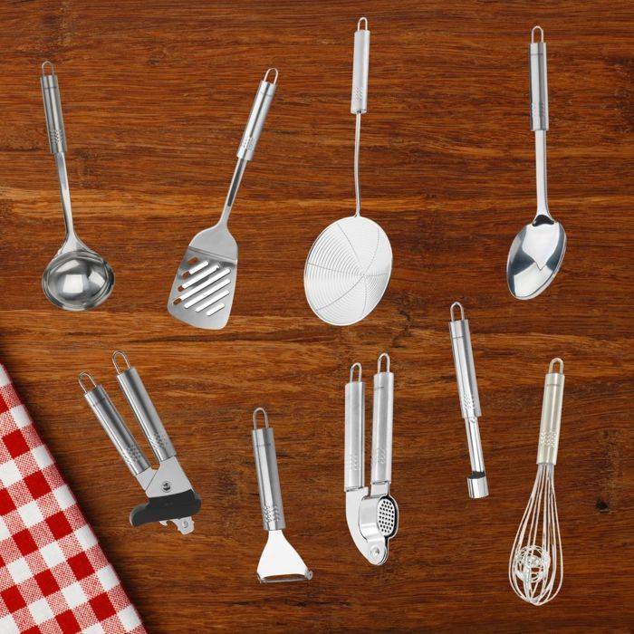 FACKELMANN 9-delig Keukenhulpmiddelen Set - Oval - RVS 9-piece-1