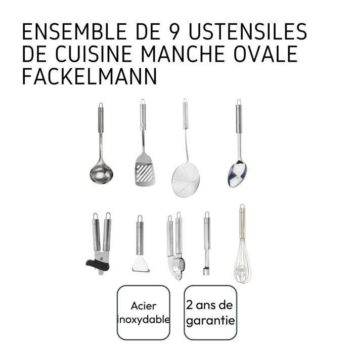 FACKELMANN 9-delig Keukenhulpmiddelen Set - Oval - RVS 9-piece-3