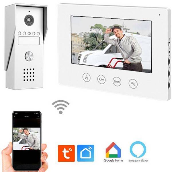 KYF Video Deurbel Systeem - 7" Touchscreen - Bedraad - Wi-Fi Verbonden