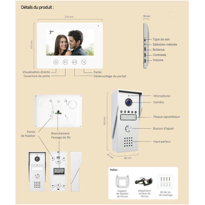 KYF Video Deurbel Systeem - 7" Touchscreen - Bedraad - Wi-Fi Verbonden-2