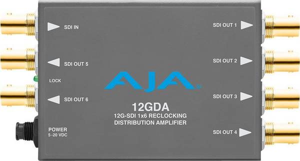AJA 12GDA Versterker - 1x6 12 G HD/SD SDI Reclocking