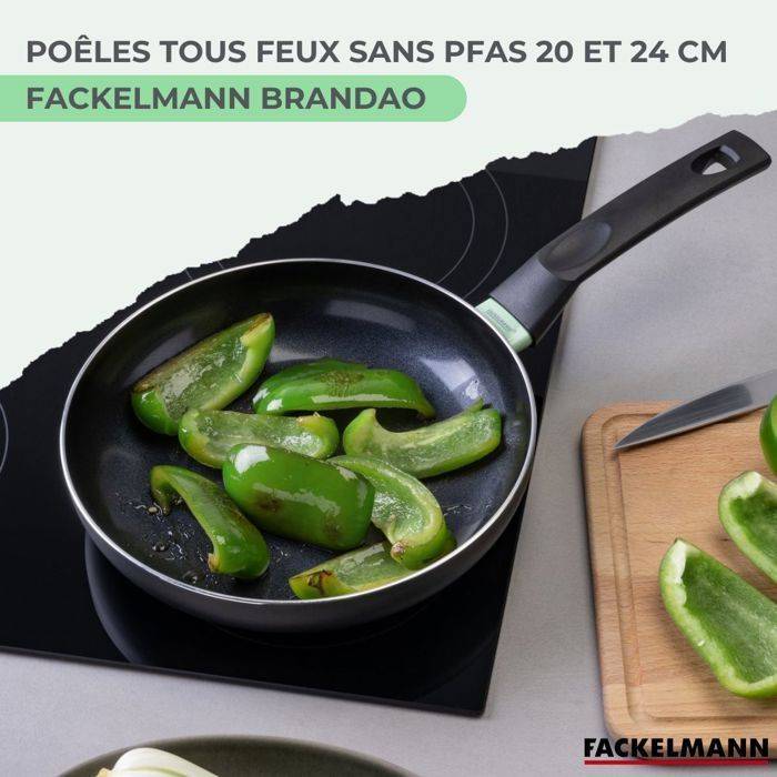 FACKELMANN Set van 2 Inductie Koekenpannen - Brandao - Antiaanbak Keramisch Aluminium - Ø20 en Ø24 cm-1