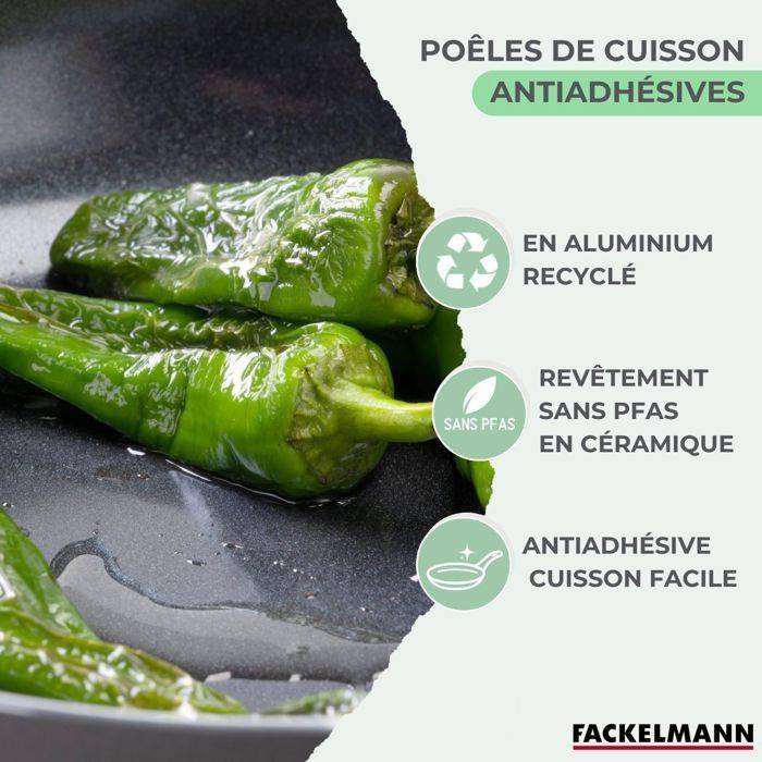 FACKELMANN Set van 2 Inductie Koekenpannen - Brandao - Antiaanbak Keramisch Aluminium - Ø20 en Ø24 cm-3