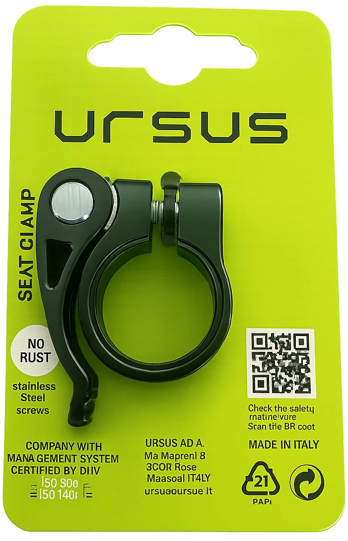 Zadelpenklem met snelspanner Ursus ø31.8 mm aluminium - zwart-0